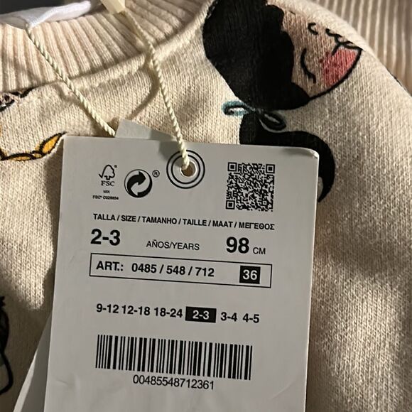 ZARA Kids | Cream | SWEATSHIRT WITH FACES - Picture 7 of 8